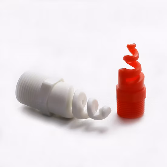 Buse à cône plein solide en plastique PP de 1/2 pouces, buse à Jet en spirale en queue de cochon de pulvérisation hélicoïdale